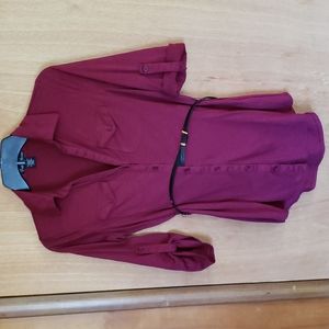 Maroon Button Down Top